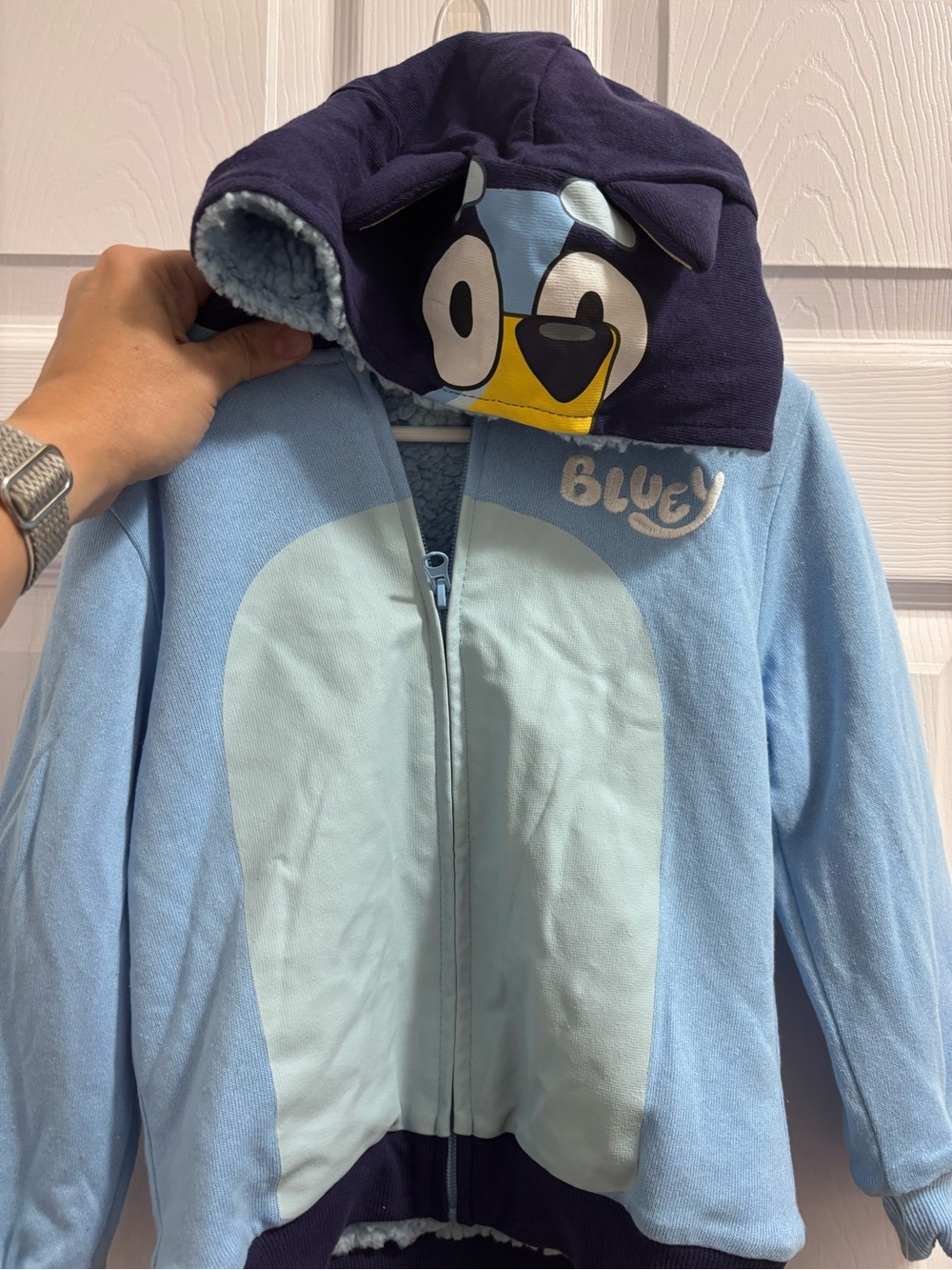Kids Blue Penguin Hooded Zip-Up Sweatshirt